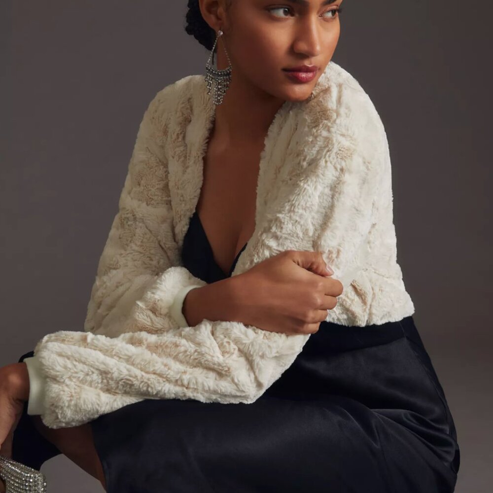 Faux-Fur Bridal Shrug - Maeve (Anthropologie) - L